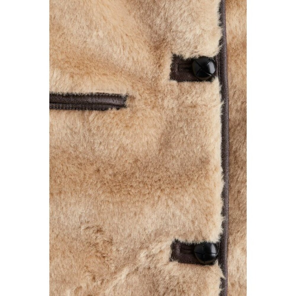 NEW H&M WOMEN’S FLUFFY BUTTON-UP JACKET NWT SIZE M - Picture 4 of 5